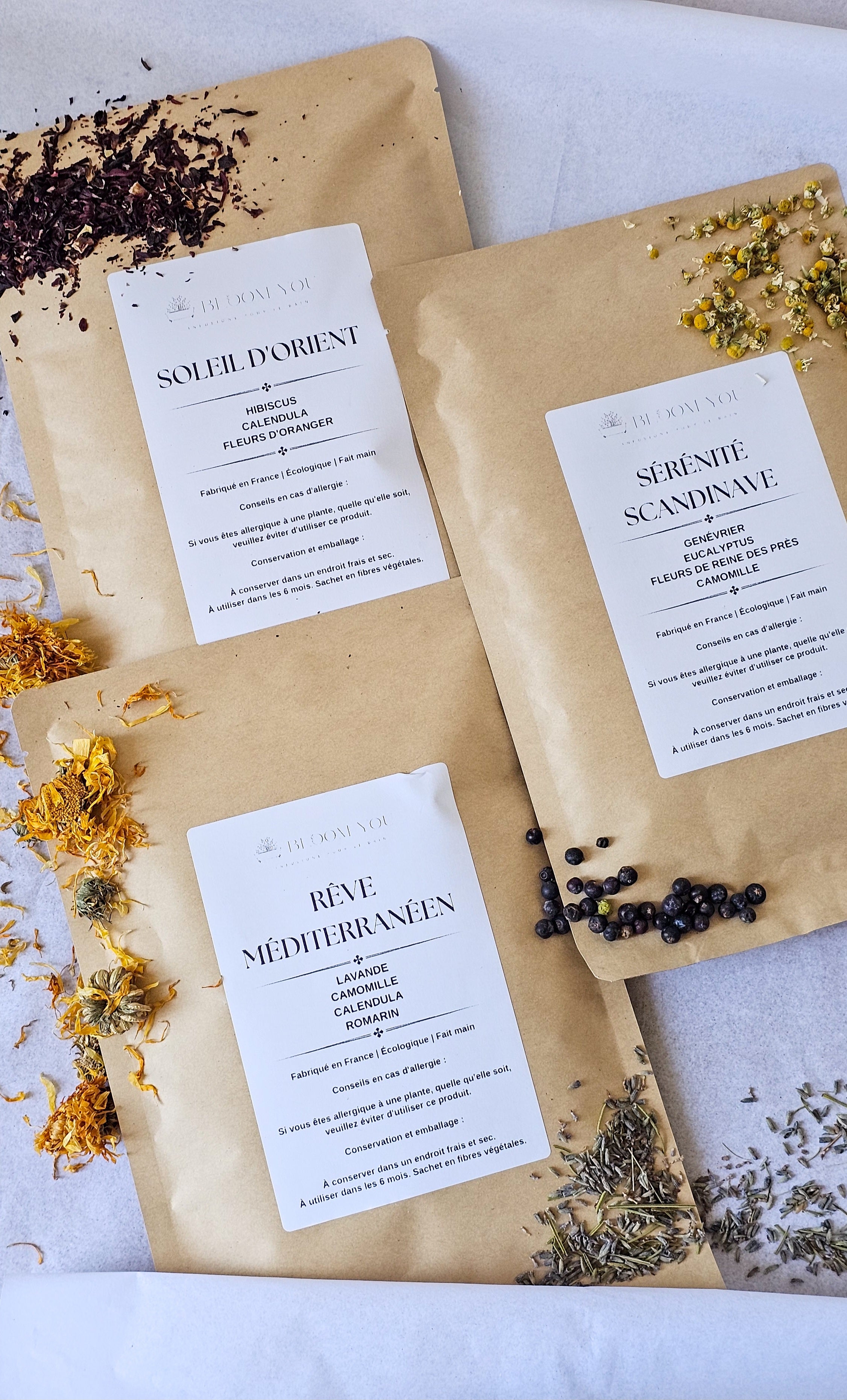 Coffret Bain Bio Relaxation – 3 sachets pour 39,99€ au lieu de 59,97€ | Plantes et fleurs naturelles